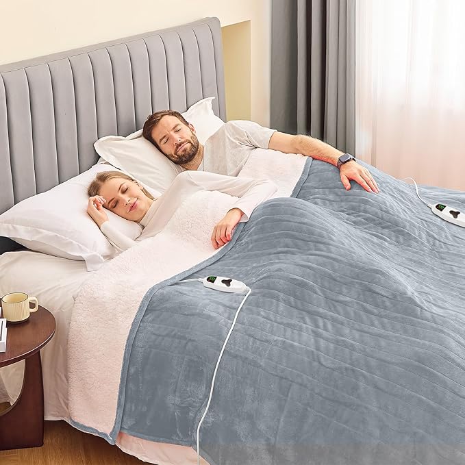 greenoak Heated Blanket Electric Queen Size 84"X90" Dual Control, Heating - Image 3