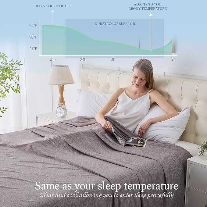 Cooling Blanket Twin Size, Cold Blanket Thin Lightweight Breathable Soft - Image 3