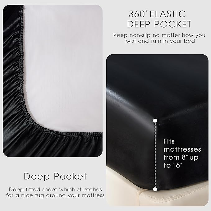 FreshCulture Satin Sheets Twin Size Bed Set - Image 4