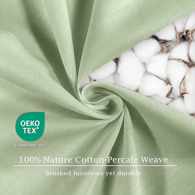 FreshCulture Pure Cotton Fitted Sheets Twin XL Size, 300 Thread Count Percale - Image 6