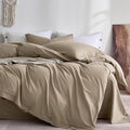 JELLYMONI 100% Washed Cotton Duvet Cover King – Soft, Breathable Linen-Look by JELLYMONI