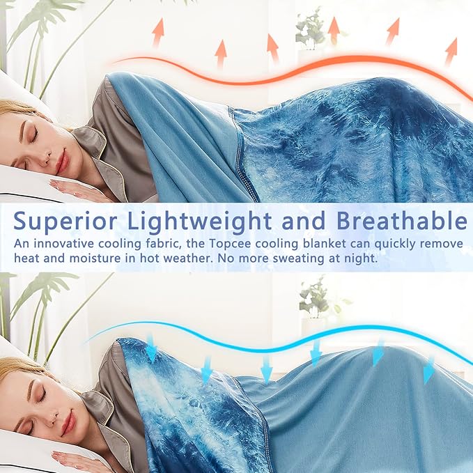 Topcee Cooling Blanket for Hot Sleepers, Absorbs Heat to Keep Body Cool for - Image 5