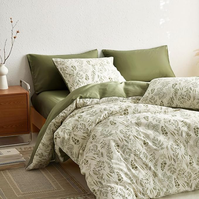 BOLINLIVING Floral Duvet Cover Full Size, Breathable Soft Microfiber Bedding Set - Image 4