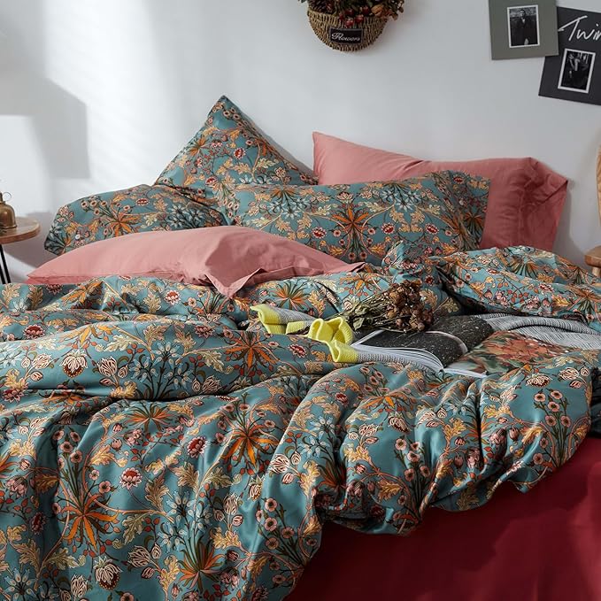 mixinni Vintage Style Garden Flower Duvet Cover Set - Image 3