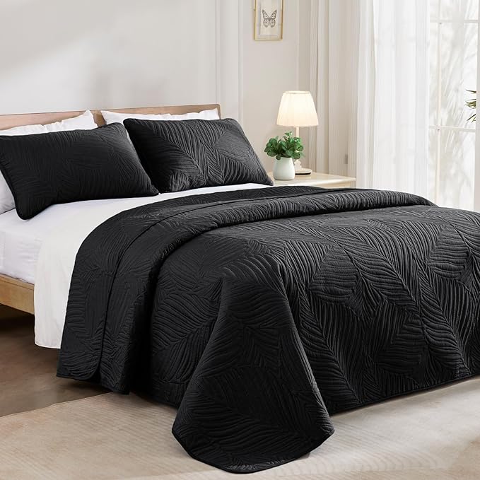Exclusivo Mezcla Twin Quilt Bedding Set, Lightweight Black Quilts Twin Size - Image 2