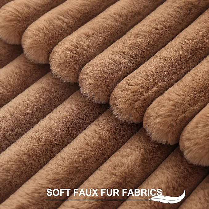 Pallene Faux Fur Plush Throw Pillow Covers 18x18 Set of 2, Luxury Soft Fluffy - Image 2