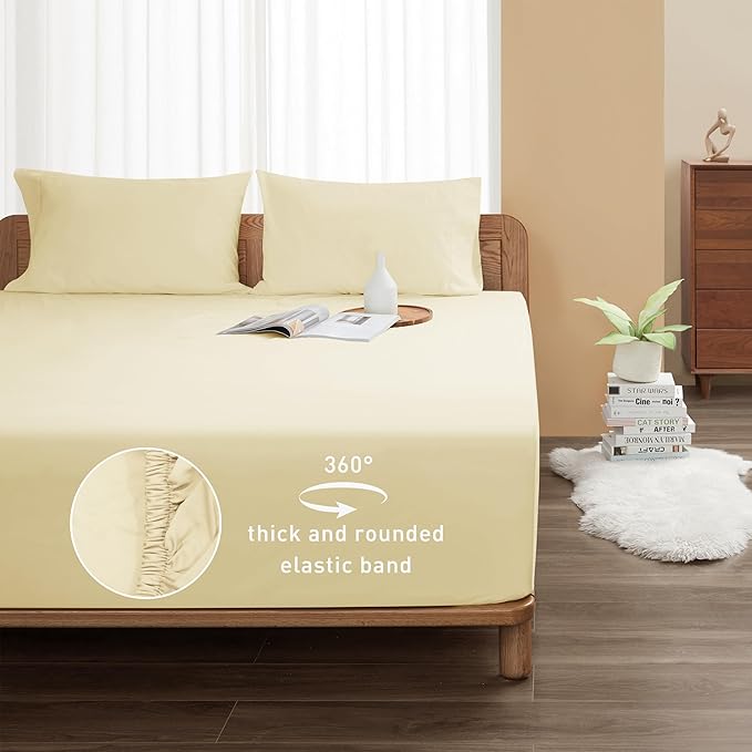 Sunflower Queen Fitted Sheet, 1-Piece Deep Pocket Fitted Bottom Sheet 16" - Image 2