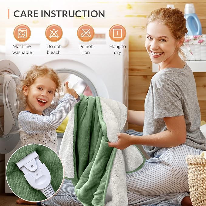 HOMLYNS LuxeHeat Heated Blanket Electric Blanket Queen Size, Soft Flannel - Image 9