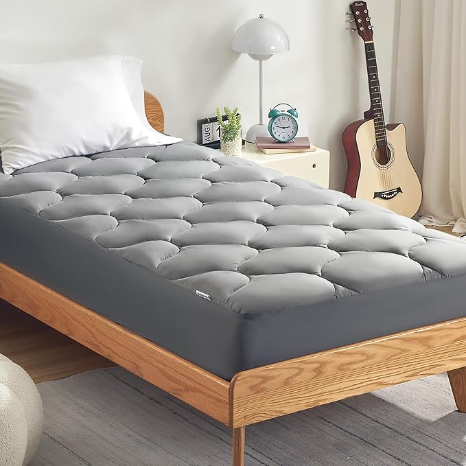 SLEEP ZONE Bedding Quilted Fitted Twin Mattress Pad Cover, Soft Fluffy Pillow - Image 3
