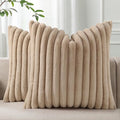 Pallene Faux Fur Plush Throw Pillow Covers 18x18 Set of 2, Luxury Soft Fluffy by PALLENE