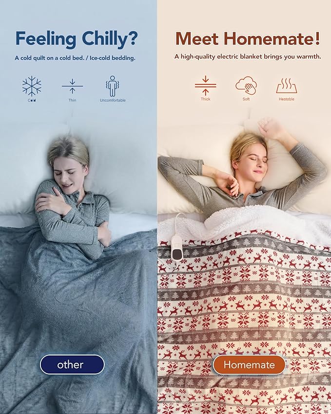 Homemate Heated Blanket Electric Throw - Image 3
