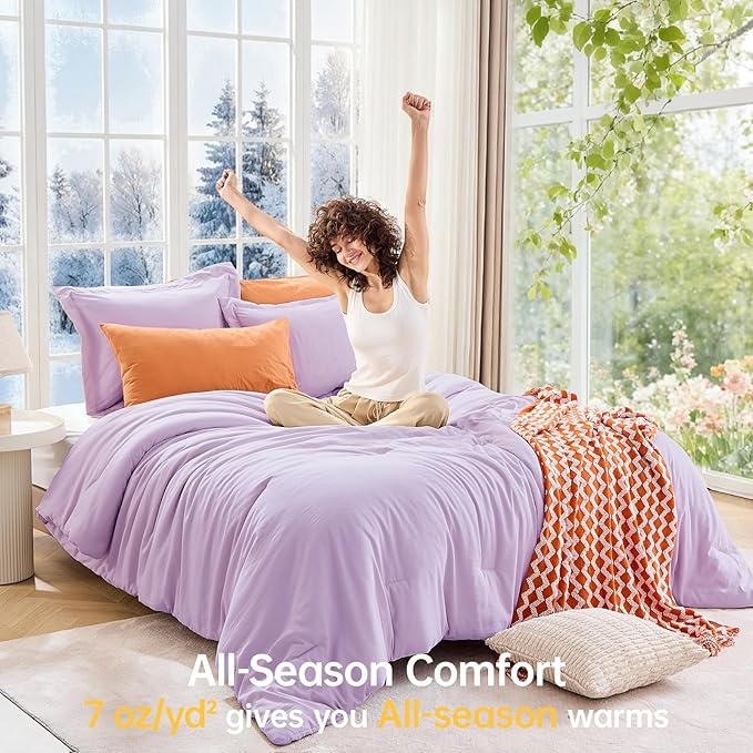 MUXHOMO King Size Comforter Set, All Season Ultra Soft Down Alternative Bedding - Image 4