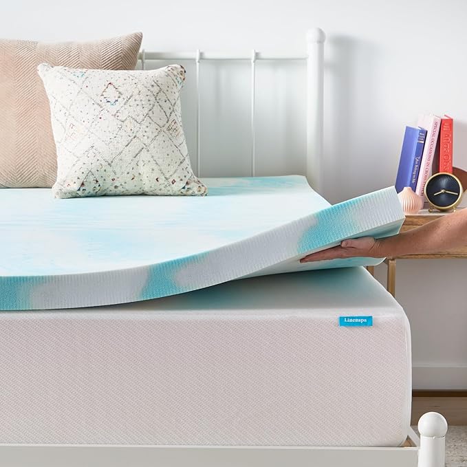 Linenspa 3 Inch Swirl Gel Memory Foam Mattress Topper, Full Size – Cooling Gel - Image 7