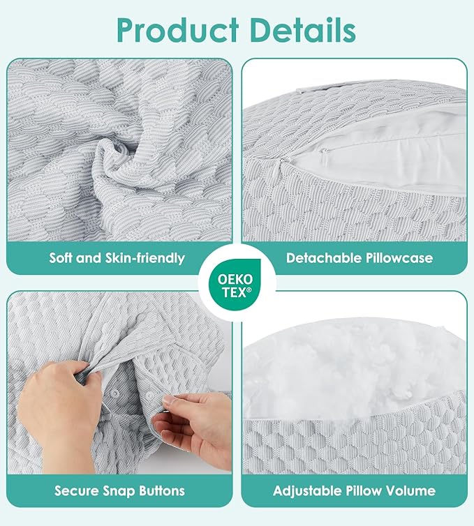 Pregnancy Pillow Cooling for Sleeping, Detachable and Adjustable Double-Sided - Image 7