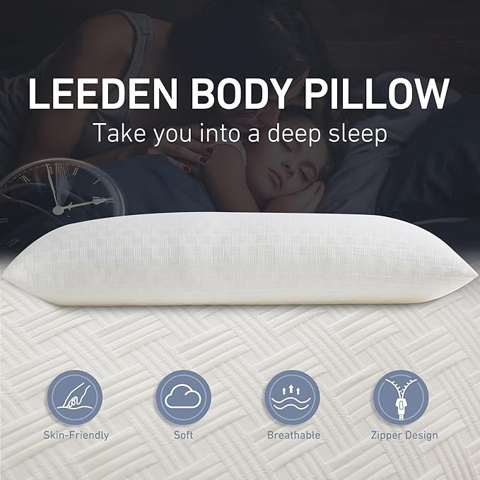 Leeden Full Body Pillow for Adults, Soft and Fluffy Long Pillow Insert - Image 4