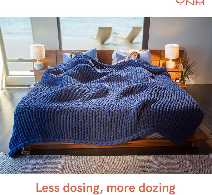 YnM Knitted Weighted Blanket, Hand Made Chunky Knit Weighted Throw Blanket - Image 7