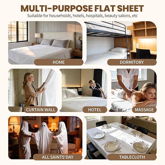 HBHLFZ Queen Flat Sheets Only 2 Pack - Image 6