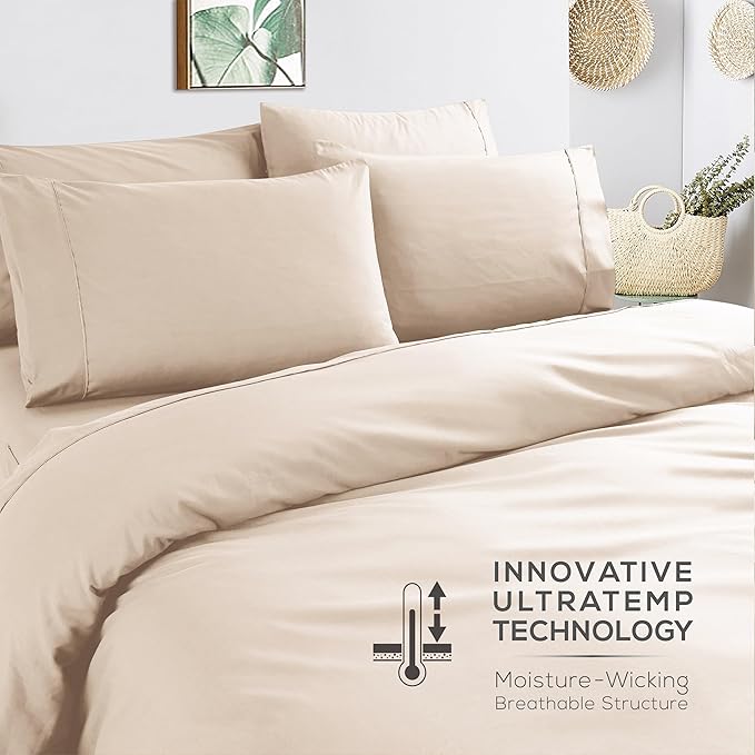 Mueller Luxury 6 PC Full Size Bed Sheets, Super Soft 1800, Deep Pocket up to - Image 6
