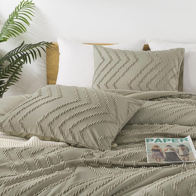 Andency Oatmeal Twin/Twin XL Comforter Set, Twin Bed Comforter - Image 3