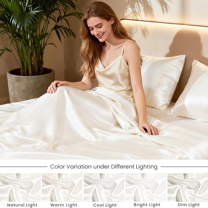Love's cabin Twin Silky Soft Satin Bed Sheet Set - Image 7
