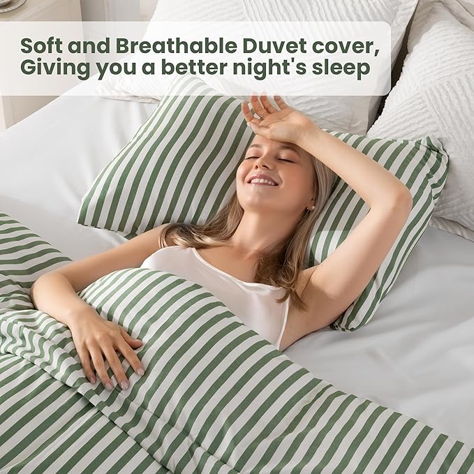 ROSE&RISY King Duvet Cover Set, 3 Pieces Soft Bedding Set, Breathable and - Image 3