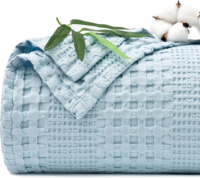 PHF Cooling Waffle Blanket King Size, Lightweight 60% Rayon from Bamboo & 40% by PHF