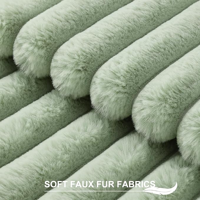 Pallene Faux Fur Plush Lumbar Throw Pillow Covers 12x20 Set of 2, Luxury Soft - Image 2