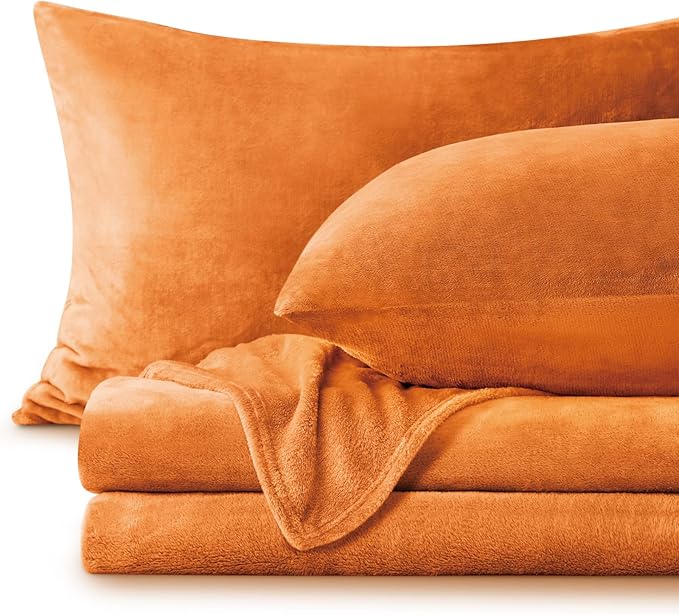 BEDELITE Flannel Sheets Queen Size Burnt Orange by BEDELITE