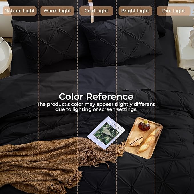 Sasttie California King Comforter Set, 7-Piece Bed in a Bag, Pintuck Bedding - Image 8