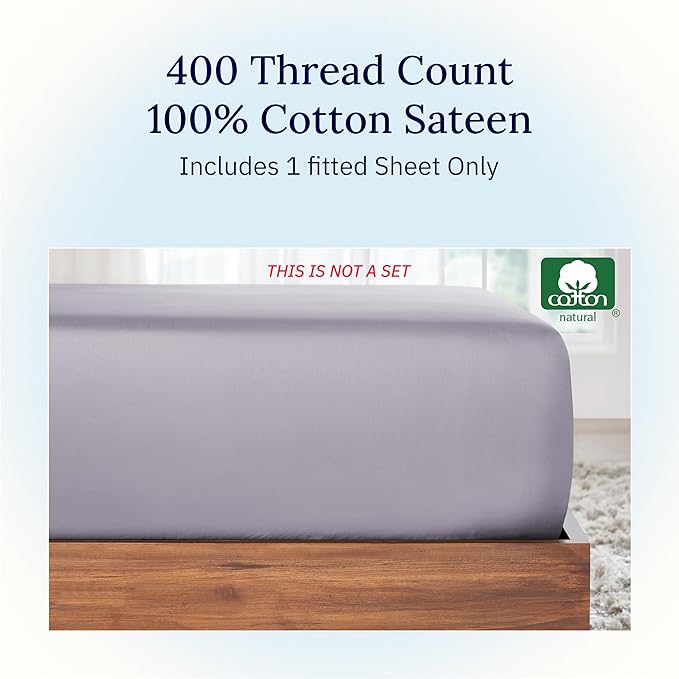 California Design Den Queen Fitted Sheet Deep Pocket, Soft 400 Thread Count - Image 3