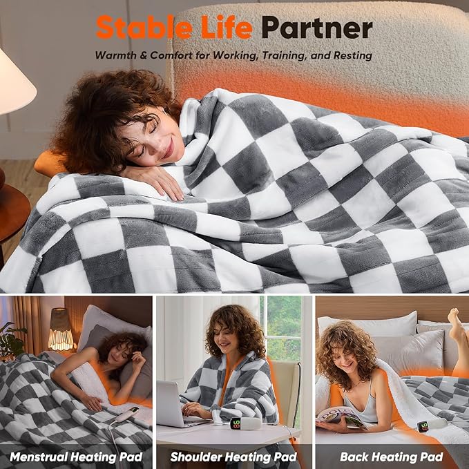 Heated Electric Blanket Throw, 50X60 Heating Blanket - Image 3