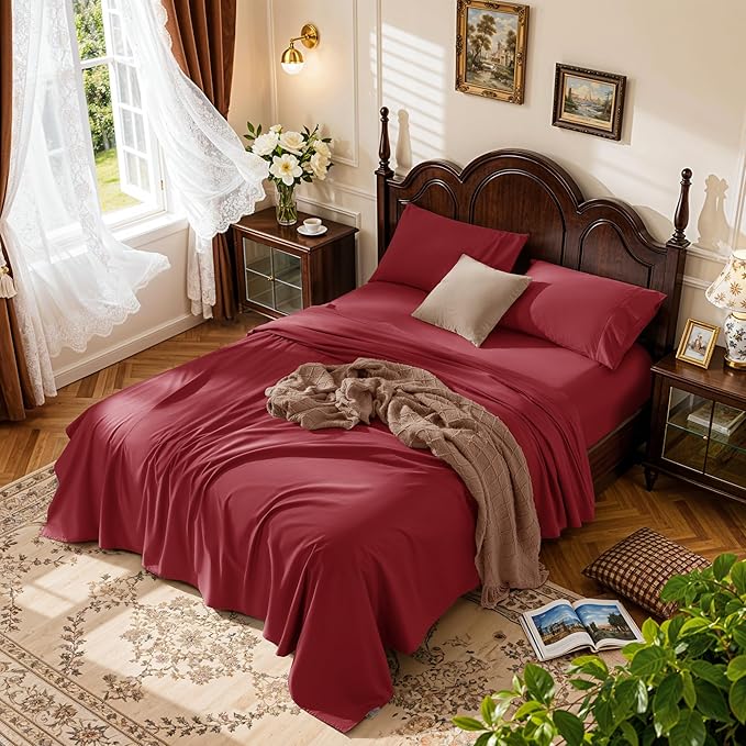 LBRO2M 1000 Thread Count 100% Egyptian Cotton Sheets Set King Size, 4 Piece by LBRO2MBedding