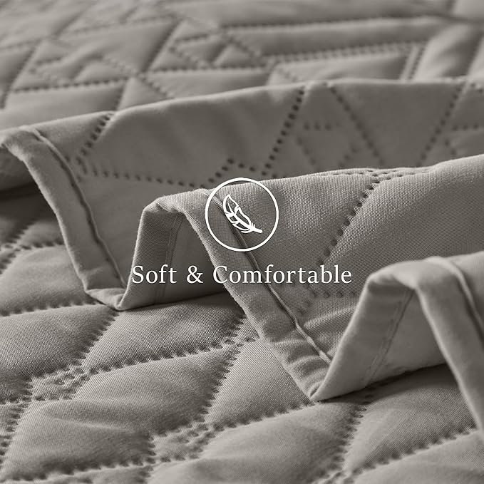 akkialla Full/Queen Size Quilt Bedding Set, Dark Grey Lightweight Microfiber - Image 6