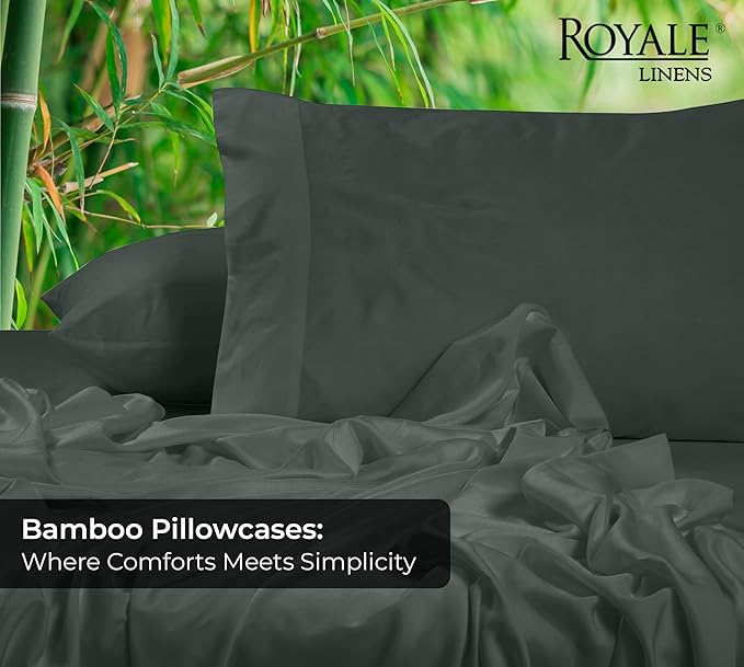Royale Linens Cooling Pillow Cases King Size Set of 2-100% Rayon Derived from - Image 2