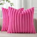 Pallene Faux Fur Plush Throw Pillow Covers 22x22 Set of 2, Luxury Soft Fluffy by PALLENE