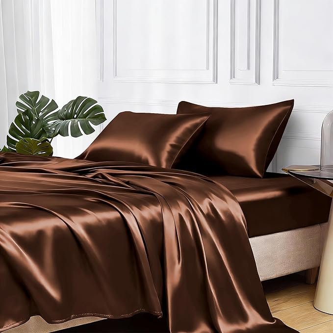 MR&HM Satin Bed Sheets, Twin XL Size Sheets Set by MRHM
