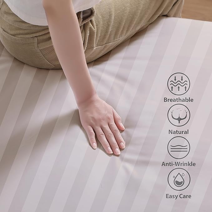 100% Egyptian Cotton Fitted Sheet Twin XL/Split King Size, 600 Thread Count - Image 2