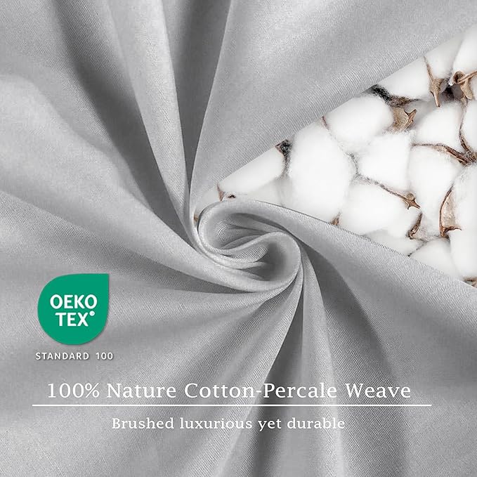 FreshCulture Pure Cotton Fitted Sheets Twin XL Size, 300 Thread Count Percale - Image 6