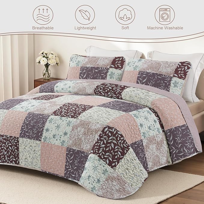 Exclusivo Mezcla Reversible Boho Quilts Queen Size - Image 2
