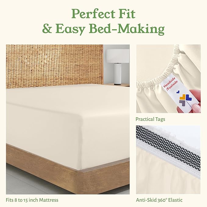 California Design Den 100% Organic Cotton Fitted Sheet Full Size Only - Image 7