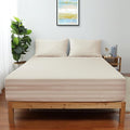 Twin XL Size Striped Fitted Sheet Only Beige Color, 100% Egyptian Cotton 600 by ShunjieHome