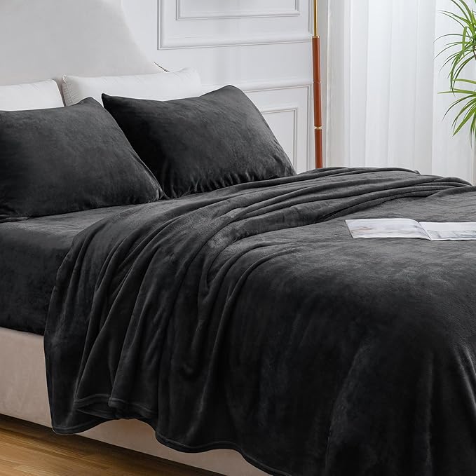 BEDELITE Flannel Sheets King Size Black - Image 9