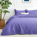 Love's cabin Quilts for Queen Bed Deep Purple Bedspreads Bedding Set by Lovescabin