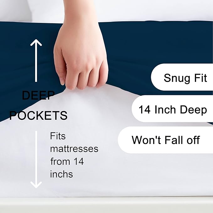 Hotella 100% Microfiber 60"x80" Queen Size Fitted Sheet Only, Hotel Quality - Image 2