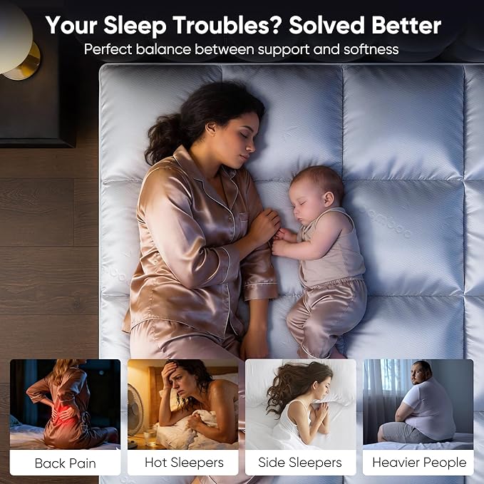 5 Inch Twin Mattress Topper, Memory Foam Mattress Toppers-2.5" Cooling Gel Foam - Image 3