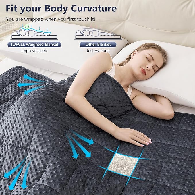 Topcee Weighted Blanket King Size, Minky Dots Heavy Blanket - Image 2