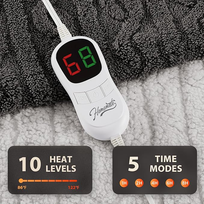 Homemate Electric Heated Blanket Full - Image 4