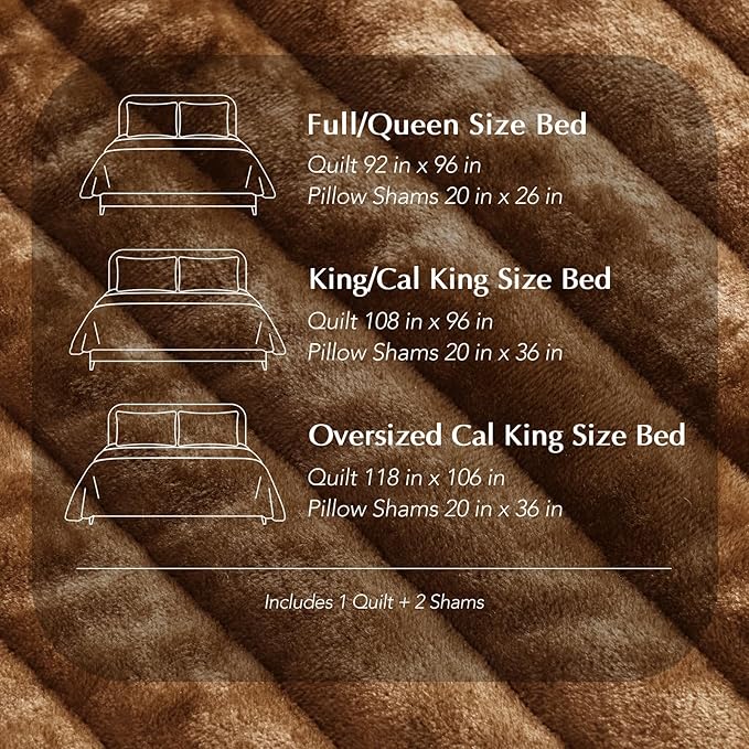 EVERGRACE Velvet Quilt Set California King 118'' x 106'', Luxurious Soft - Image 9