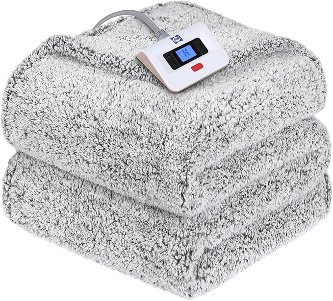 Sealy Electric Blanket Twin Size, Soft Sherpa Heated Blanket Single Control by Sealy