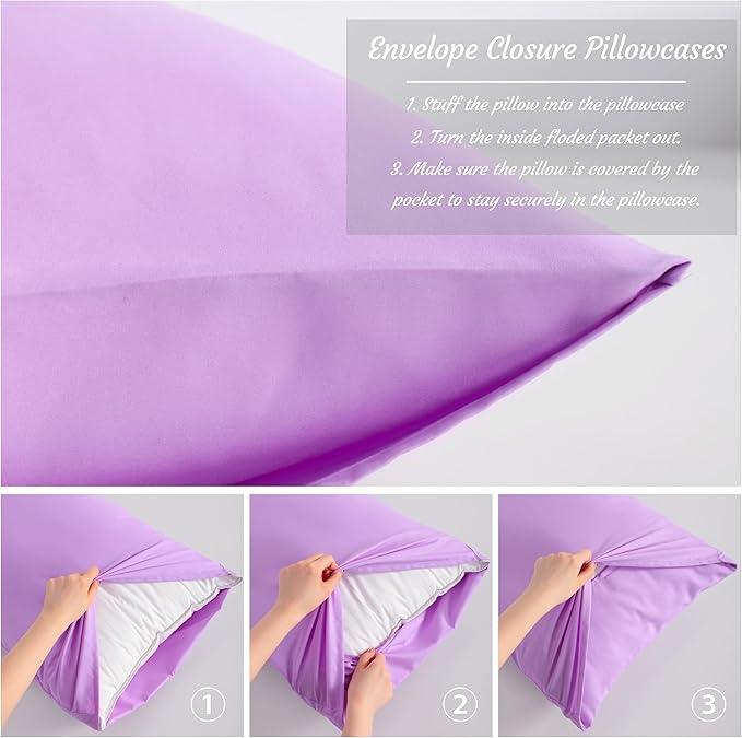 NTBAY Standard Pillow Cases Set of 2, 2 Pack Brushed Microfiber 20x26 Pillow - Image 4